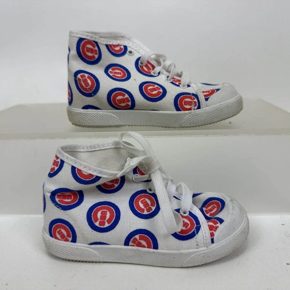 Chicago Cubs Baby Toddler‎ Shoes Hightops Infant Size 5 Vintage Lace Up